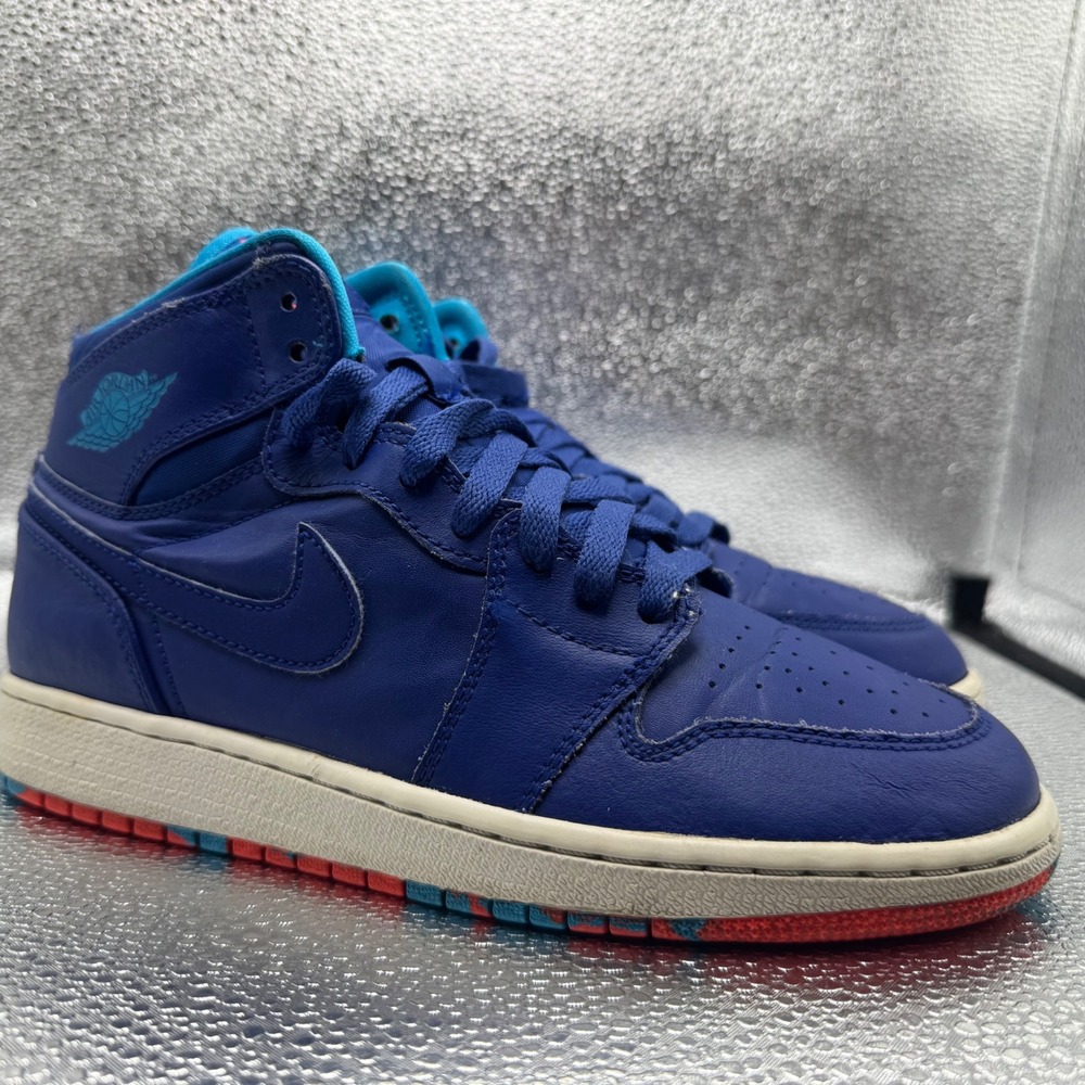 Size 5.5Y Jordan 1 Retro High BG Kids Blue Excellent Deep Royal Blue 705300-433